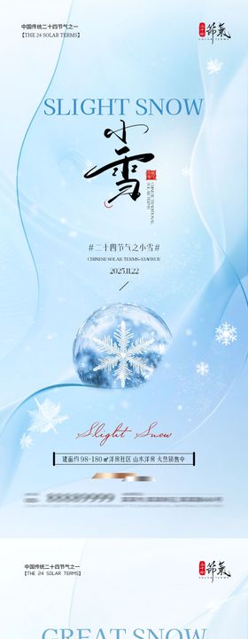 地产小雪大雪简约质感海报