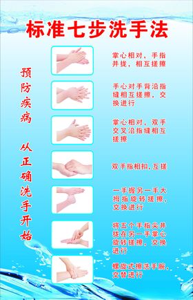 标准七步洗手法