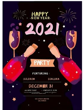 2021年喜迎元旦新年快乐海报