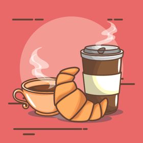 复古下午茶点心咖啡插画