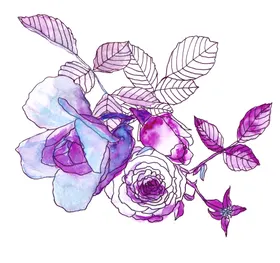 手绘花卉朵语水彩婚宴请柬浪漫唯美