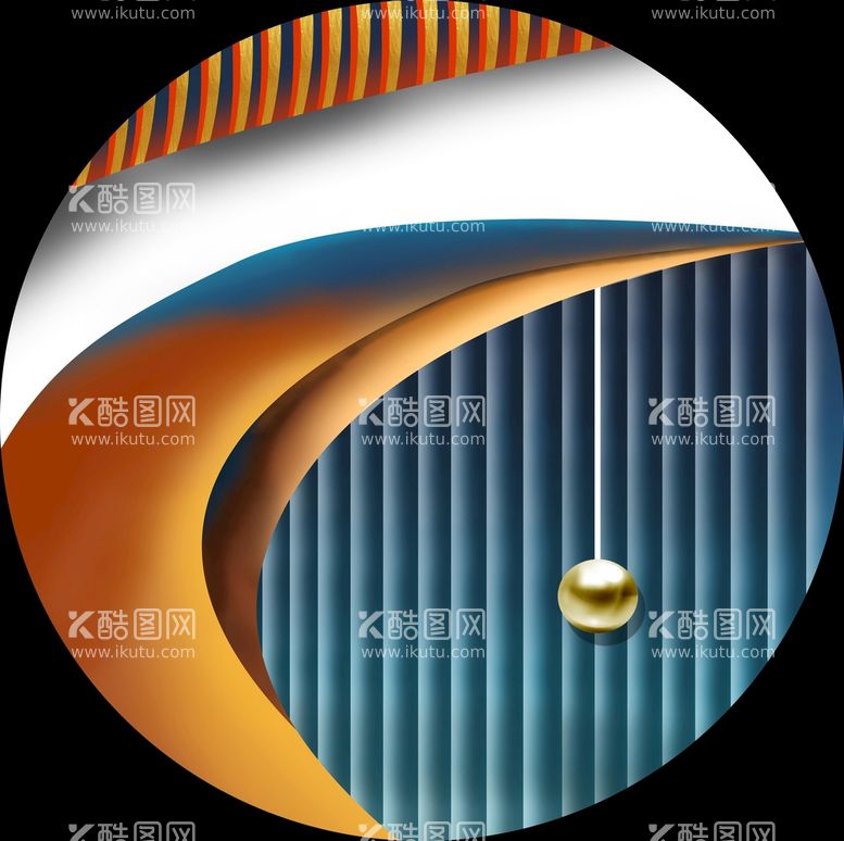 编号：86401709302310198743【酷图网】源文件下载-抽象几何图形圆形装饰画