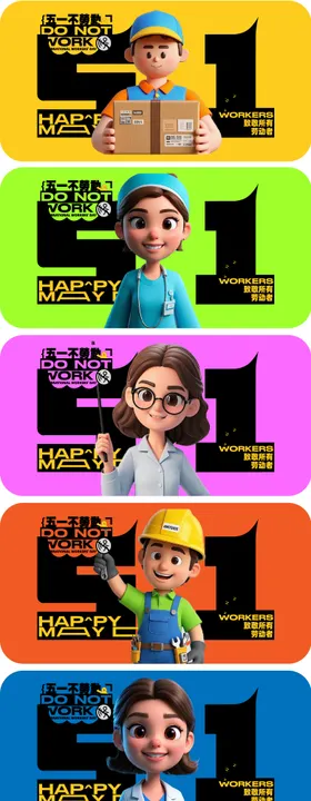 五一劳动节系列海报
