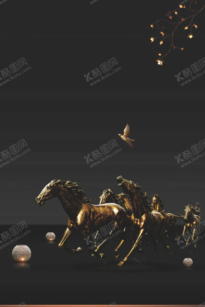编号：71273107080602238395【酷图网】源文件下载-奔腾马匹海报