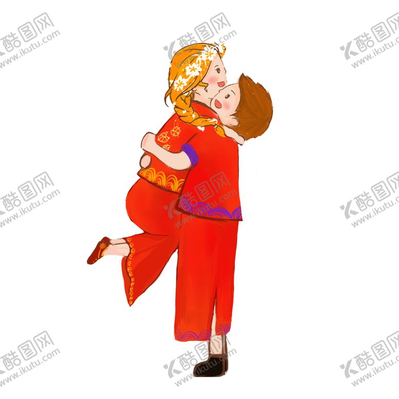 编号：88367905101355097577【酷图网】源文件下载-卡通新郎新娘PNG免扣素材