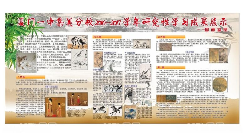 编号：42704912120959007782【酷图网】源文件下载-国画鉴赏展板