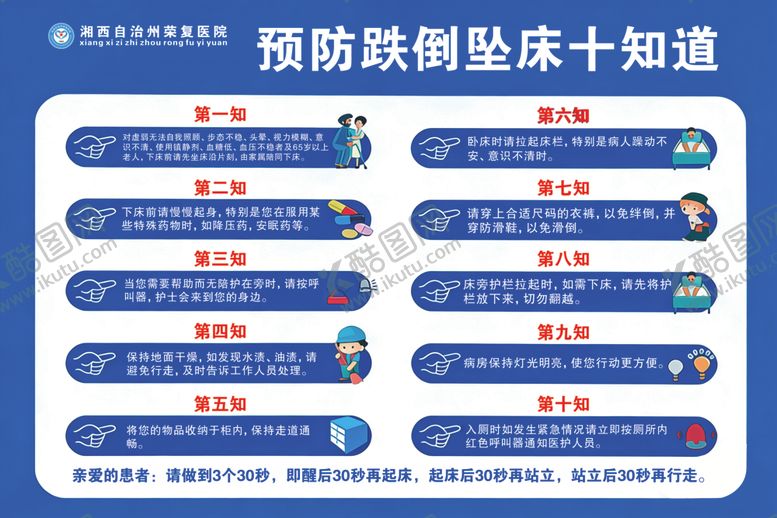 编号：13542504302310528224【酷图网】源文件下载-预防跌倒卧床小知识