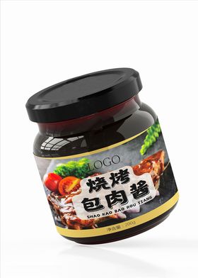 家用烧烤包肉酱平面图