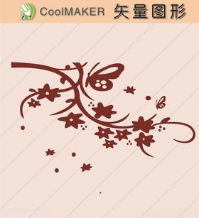 花草剪纸花草壁纸简洁手绘