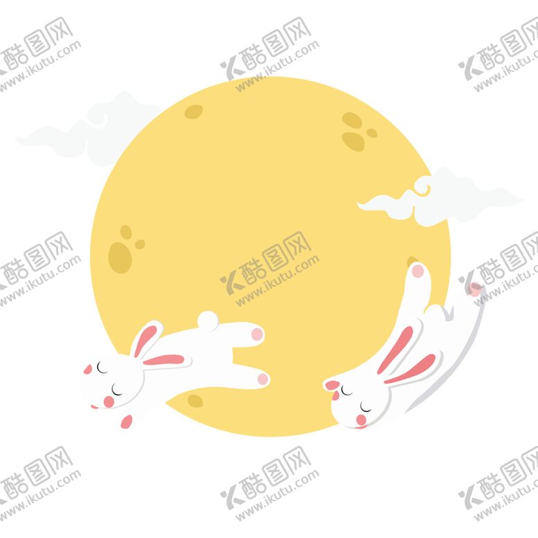 编号：48497101270610024060【酷图网】源文件下载-中秋插画   可爱卡通兔子  