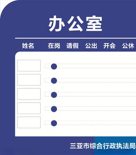 人员去向导示牌