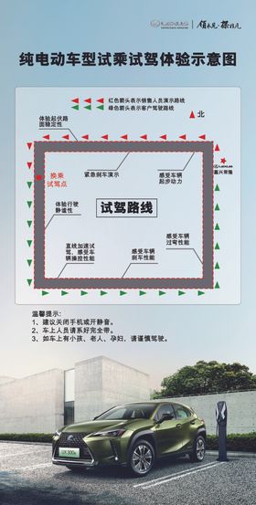 纯电动车试乘试驾路线示意图