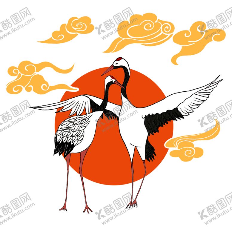 编号：80105706161620001036【酷图网】源文件下载-仙鹤