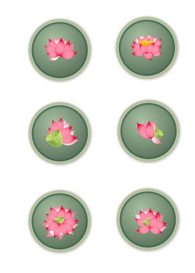 古风荷花莲花莲蓬图标