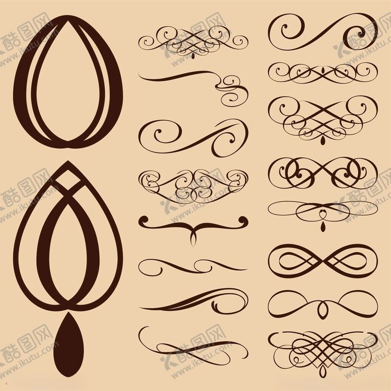 编号：17395711181225501583【酷图网】源文件下载-复古装饰性花纹设计元素