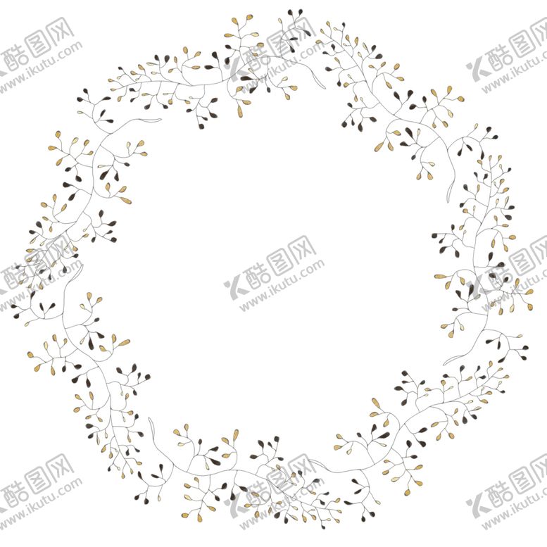 编号：29545705122212273101【酷图网】源文件下载-简约手绘花环