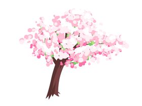 手绘粉色樱花免扣素材图片封面工笔画卡通