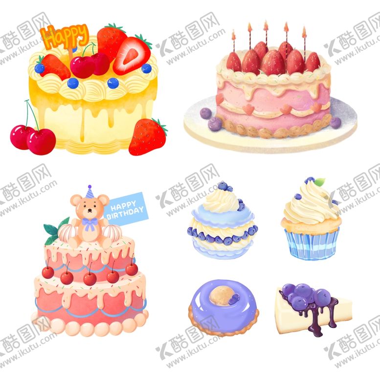 编号：96279310310050595460【酷图网】源文件下载-生日蛋糕