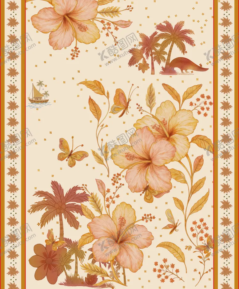 编号：53170804041140344813【酷图网】源文件下载-花卉图案装饰背景图