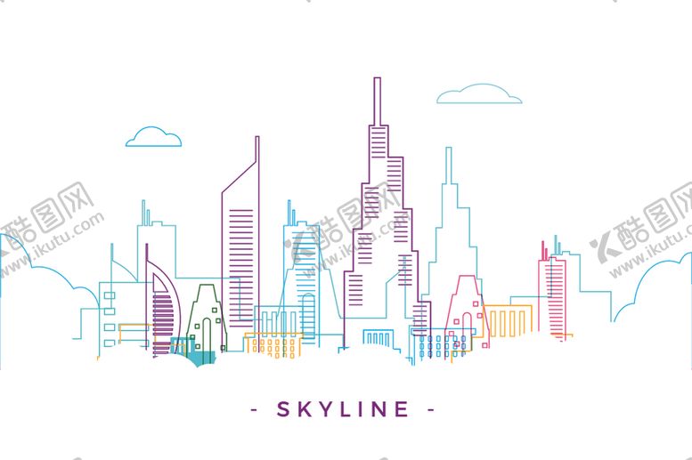 编号：51004210091524356886【酷图网】源文件下载-线性创意抽象城市建筑背景底纹