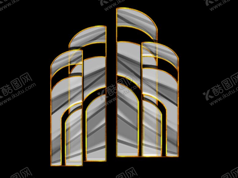 编号：15955709241313302026【酷图网】源文件下载-金色框架幻影屏风