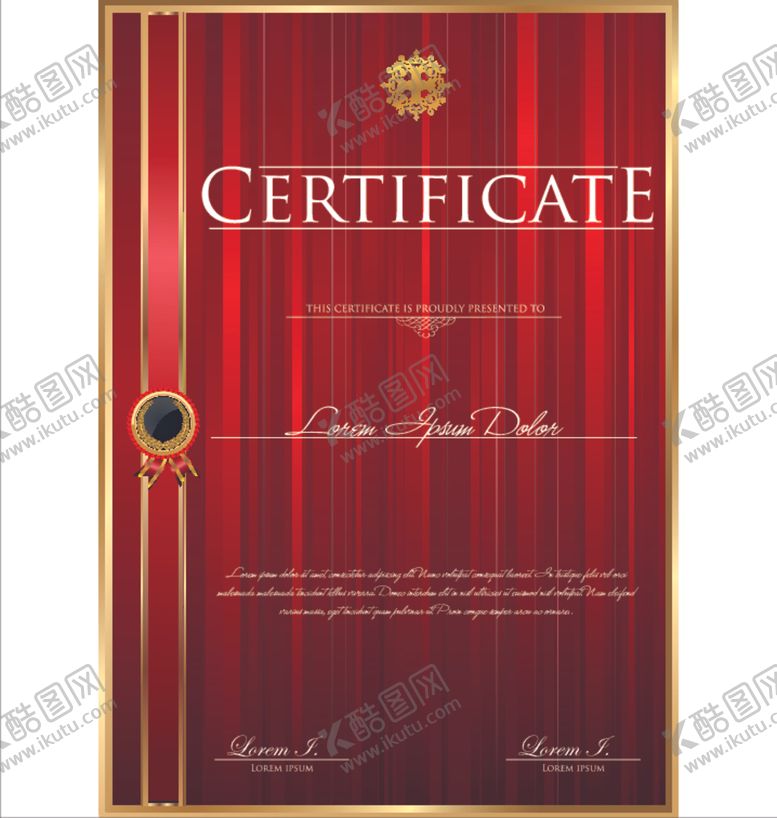编号：95123510031330546326【酷图网】源文件下载-红色奖状证书大气高档背景素材