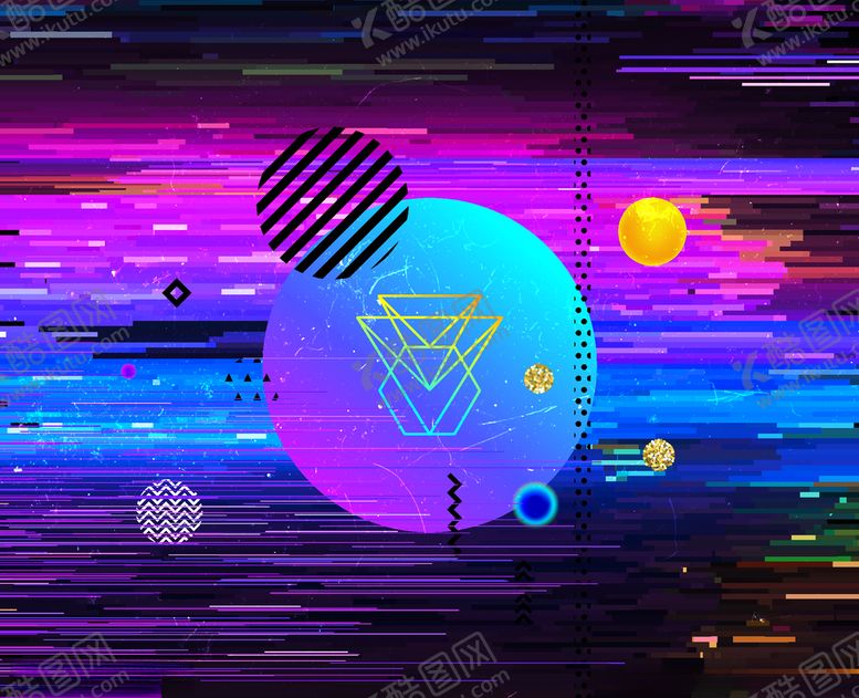 编号：97654909120346241479【酷图网】源文件下载-赛博朋克风炫彩图案