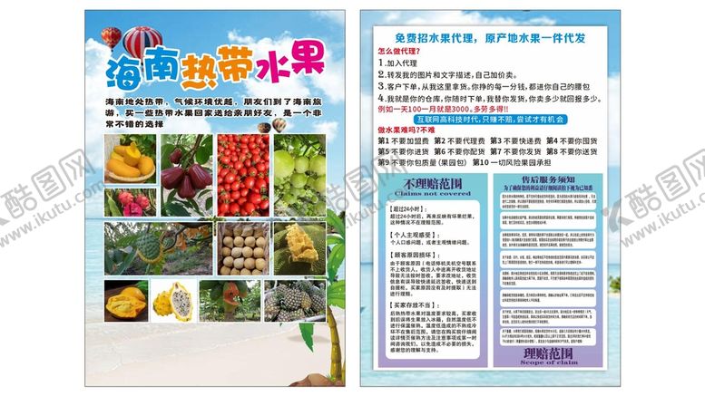 编号：49359101261643509522【酷图网】源文件下载-热带水果宣传单