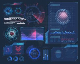 科技未来仪表盘HUD界面UI