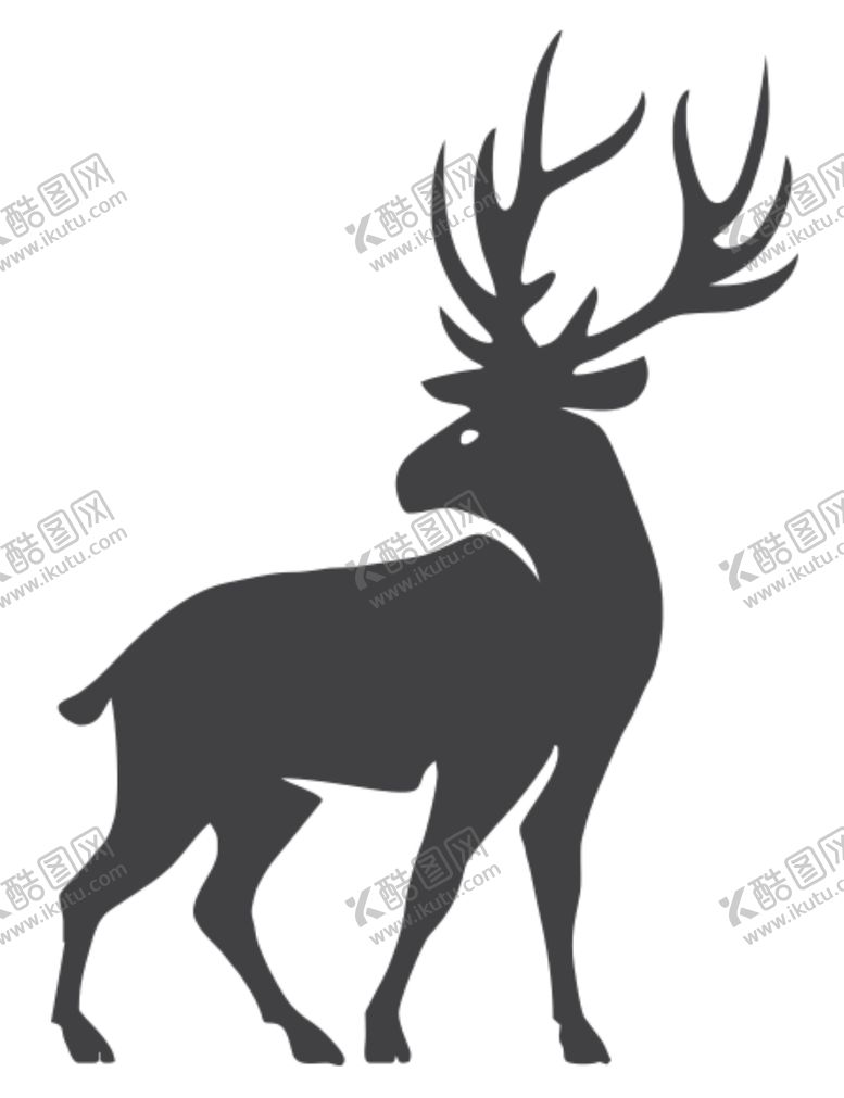 编号：92835507040114112676【酷图网】源文件下载-麋鹿剪影