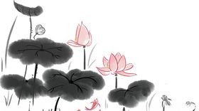 中国风水墨荷花png素材