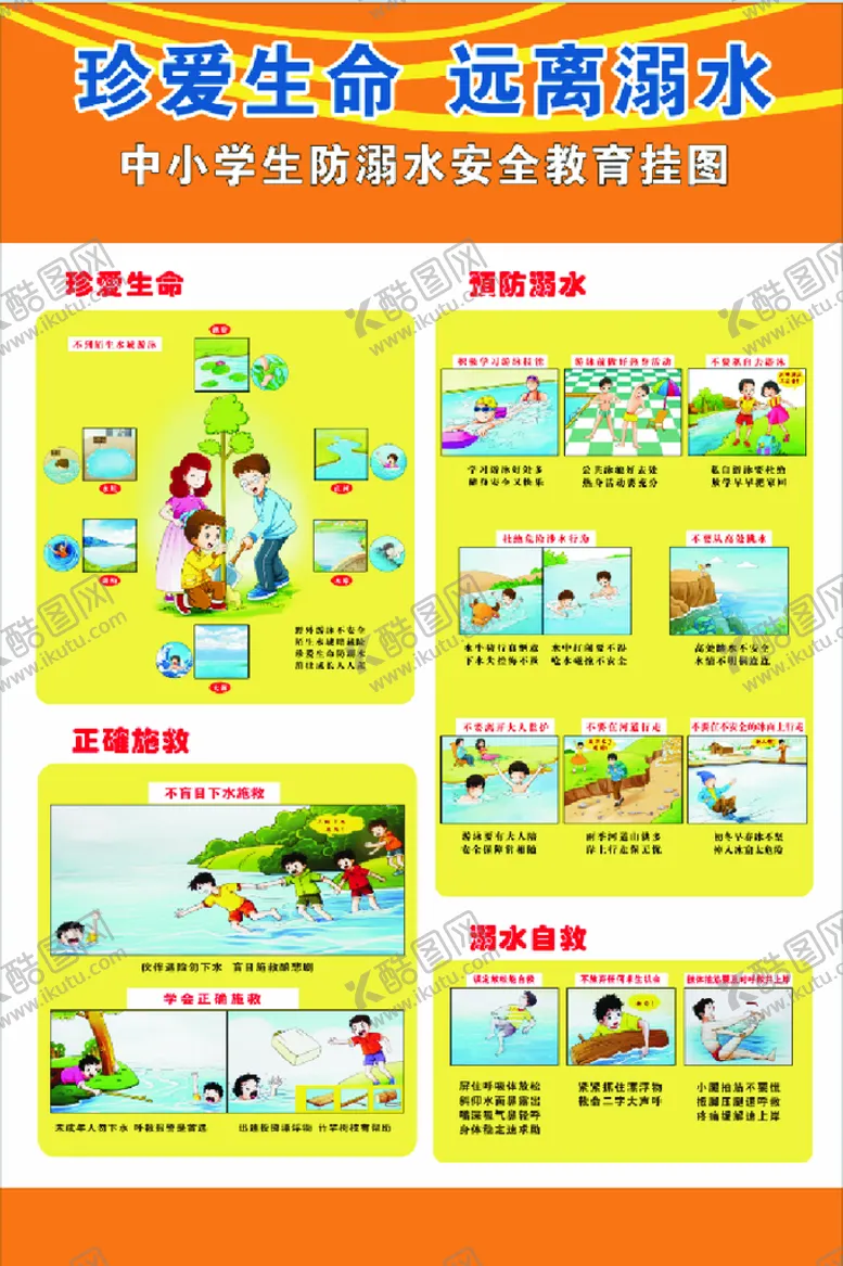 编号：69953910290945083345【酷图网】源文件下载-中小学生防溺水宣传挂图