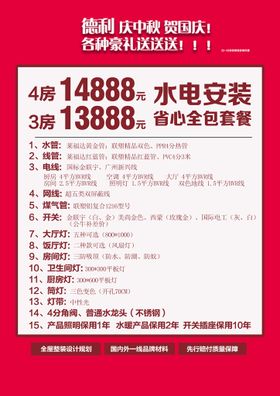 编号：75968209251630153241【酷图网】源文件下载-水电安装省心全包套餐装修海报