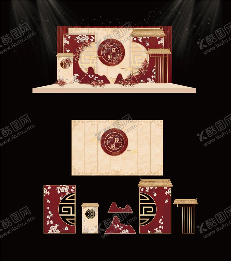 编号：74036401182037108469【酷图网】源文件下载-舞台区美陈布置