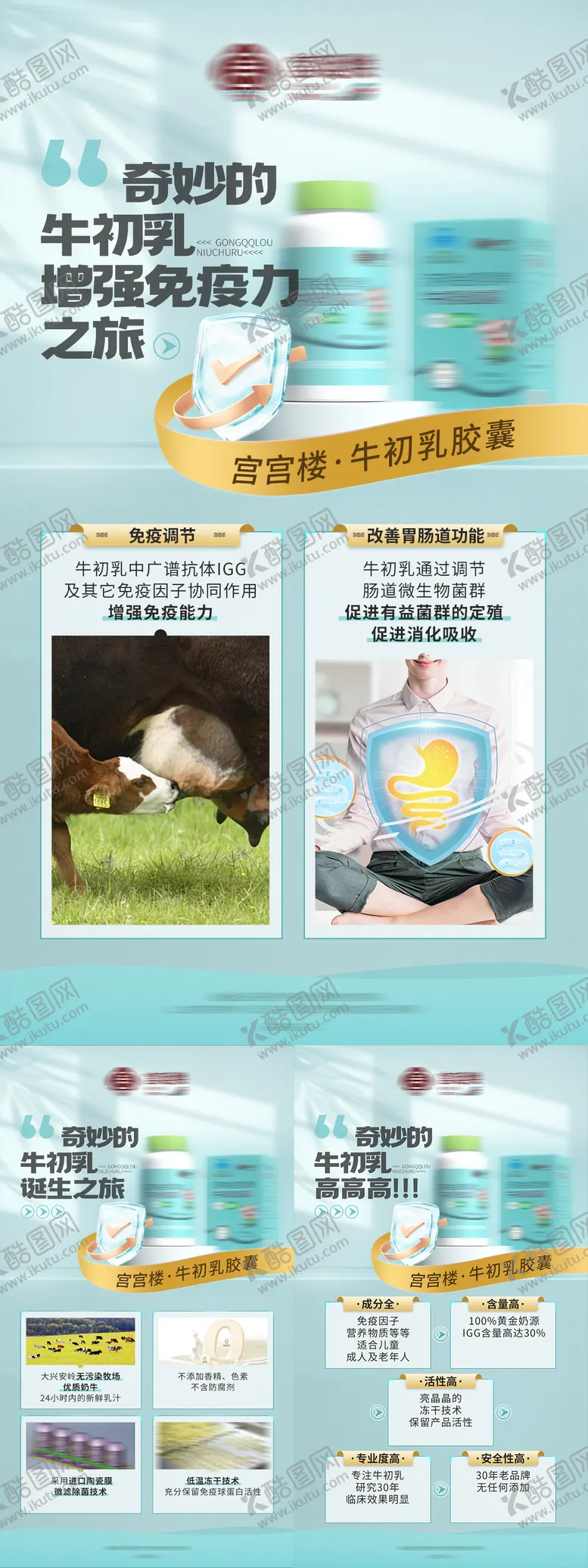 编号：62405811211818183799【酷图网】源文件下载-牛初乳养生产品介绍海报