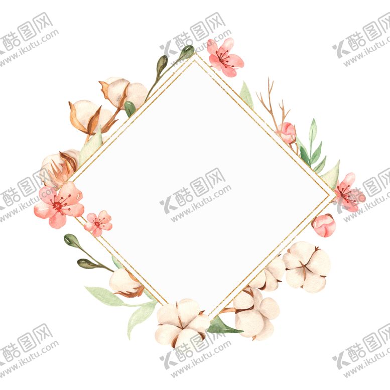 编号：86059310100506134745【酷图网】源文件下载-水彩花朵花边背景