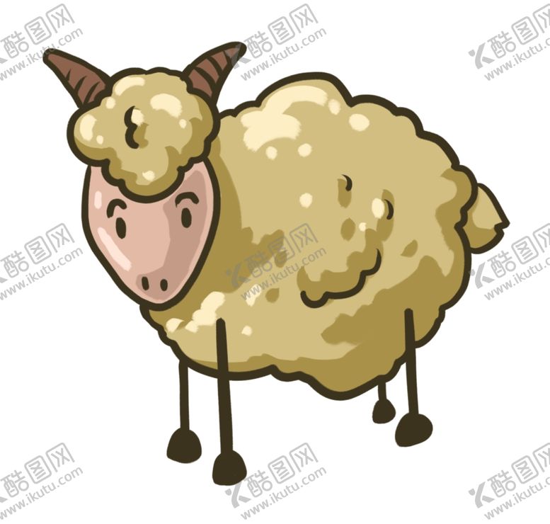 编号：78802805020710548560【酷图网】源文件下载-卡通手绘绵羊