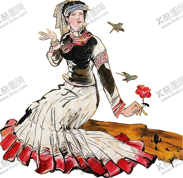编号：39690907081656007658【酷图网】源文件下载-彝族美女