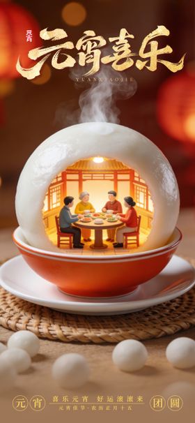 元宵喜乐节日节气宣传元宵节海报