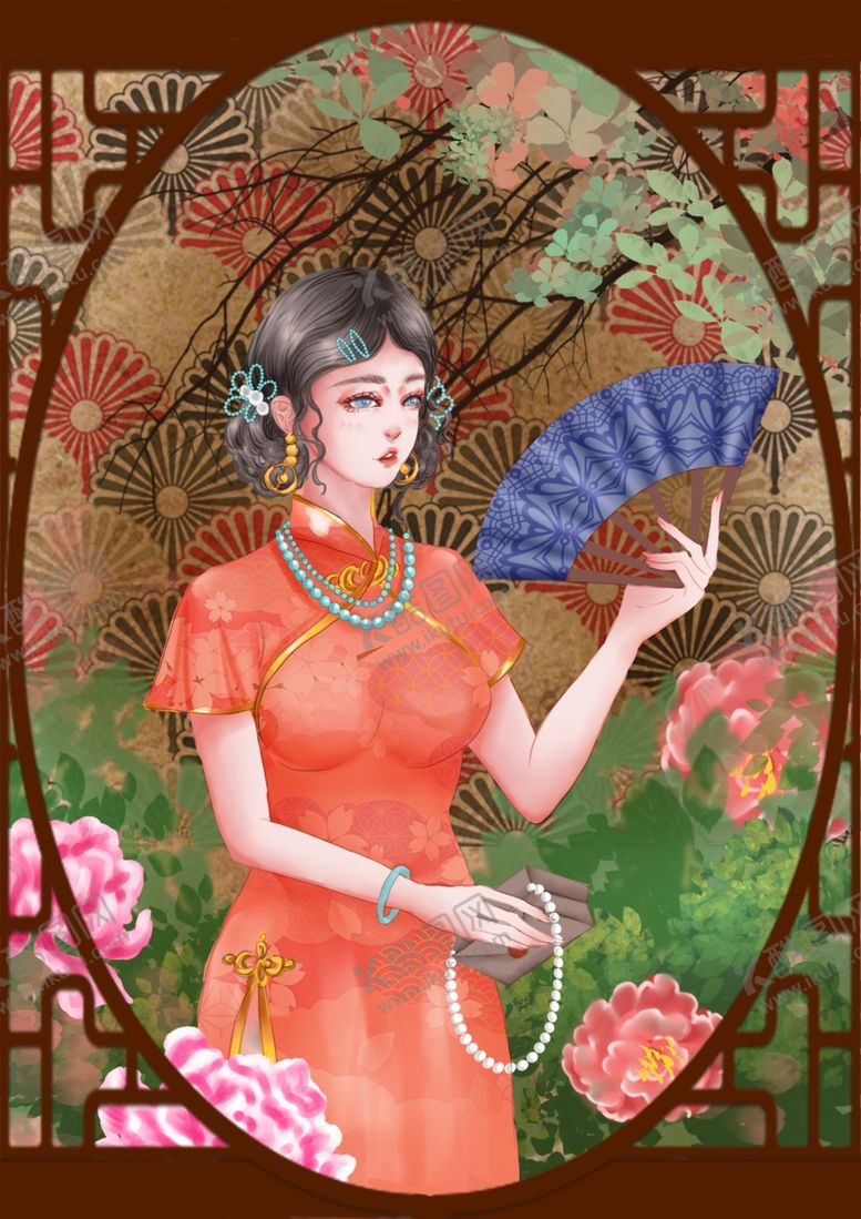 编号：82775606171322118513【酷图网】源文件下载-旗袍海报