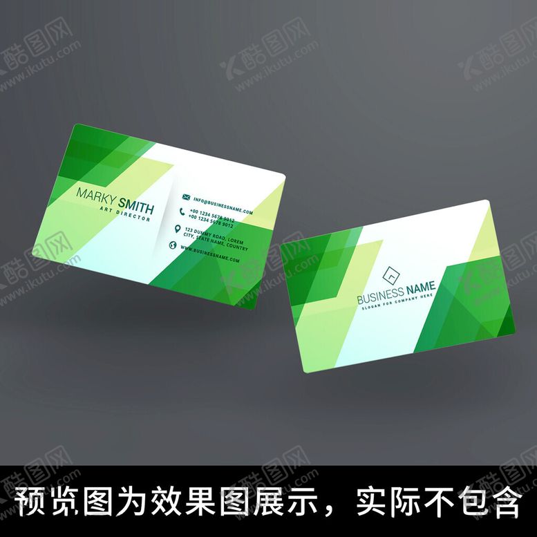 编号：48543302061608524391【酷图网】源文件下载-抽象绿色名片