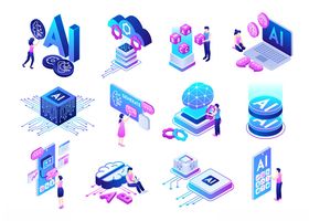 科技办公插图