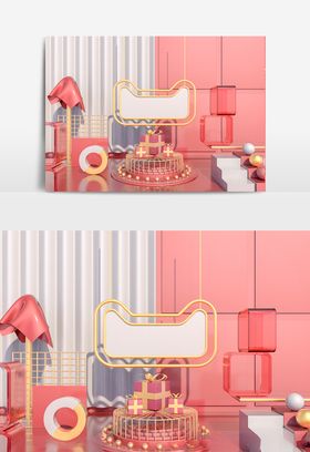 c4d电商促销场景模型oc渲染