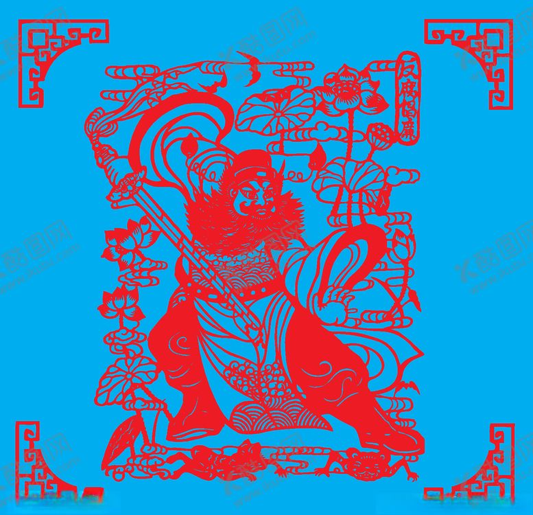 编号：29605010120139578971【酷图网】源文件下载-钟馗剪纸