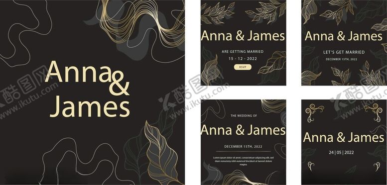 编号：44265910300905435150【酷图网】源文件下载-婚礼请柬设计模板