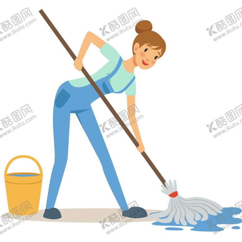 编号：45694509281842144669【酷图网】源文件下载-社区志愿者拖地插画