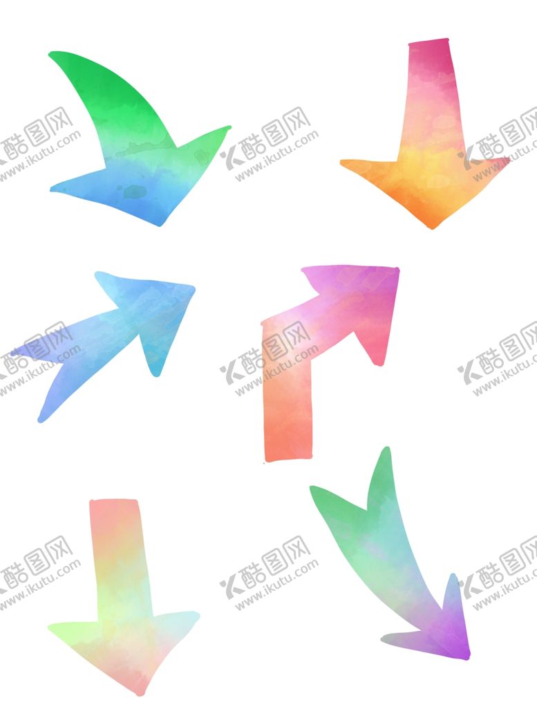 编号：48390906252135056758【酷图网】源文件下载-手绘水彩渐变叠加各种箭头元素