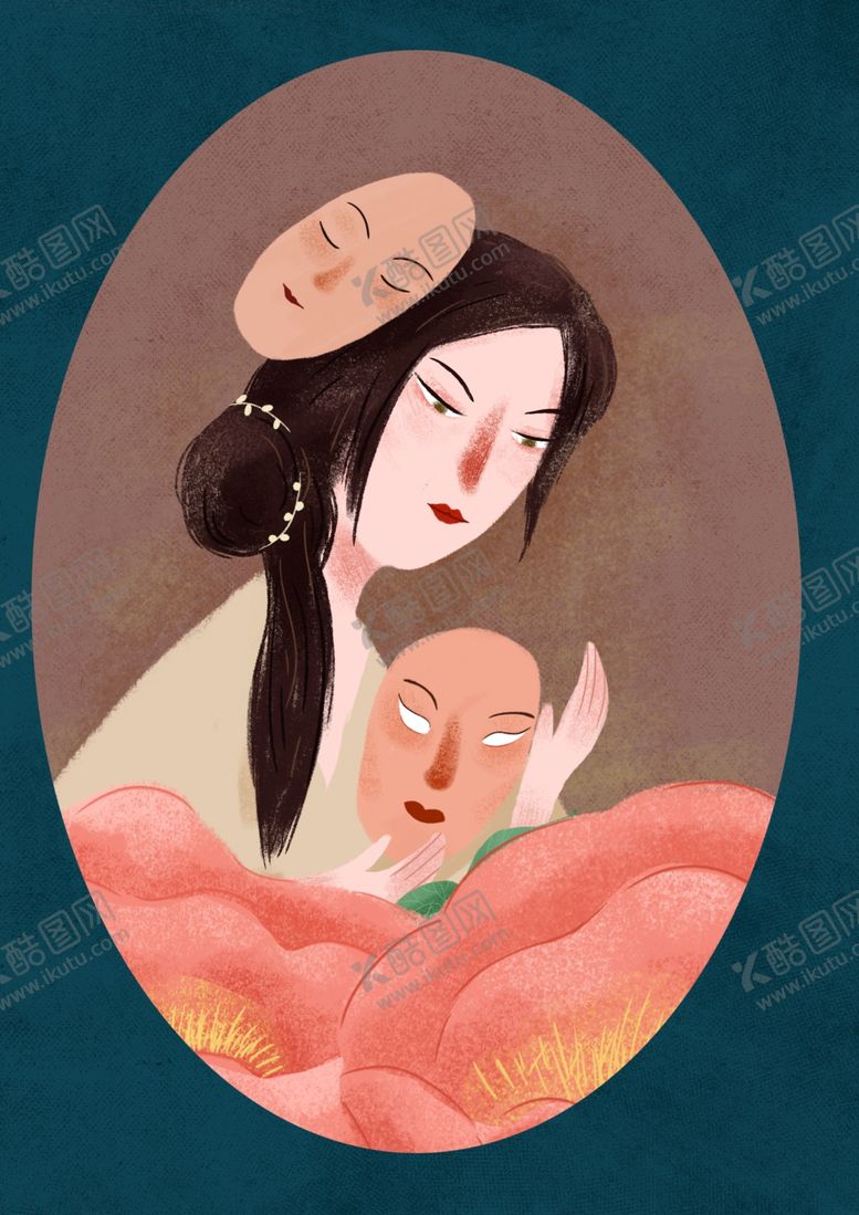 编号：58040704071405354976【酷图网】源文件下载-扁平人物插画魅力神秘女孩