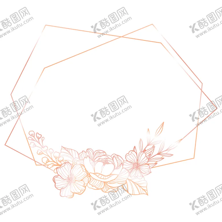 编号：32432201210259561707【酷图网】源文件下载-金色边框植物花环