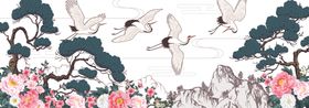 玉堂富贵花鸟山水图